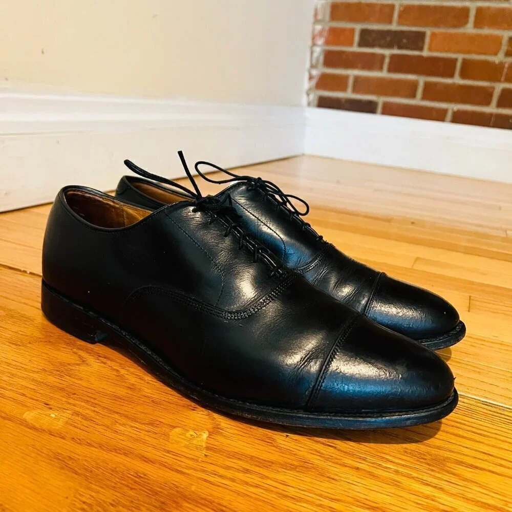 Allen Edmonds Park Avenue Cap Toe Black Lace-Up Oxfords Size 12 D